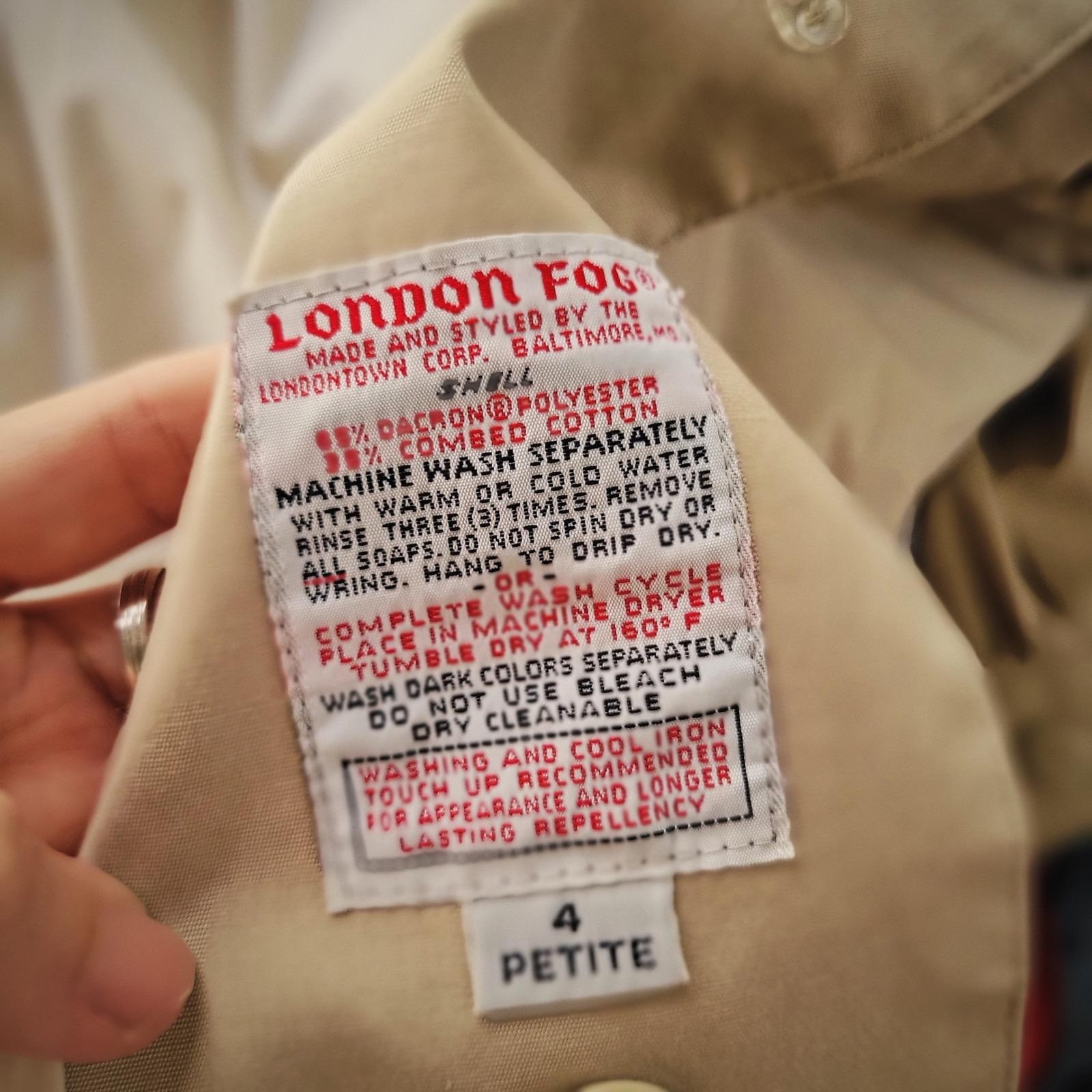 London Fog Trench Coat Vintage 1970s Maincoats Weatherwear Petite Size Women’s