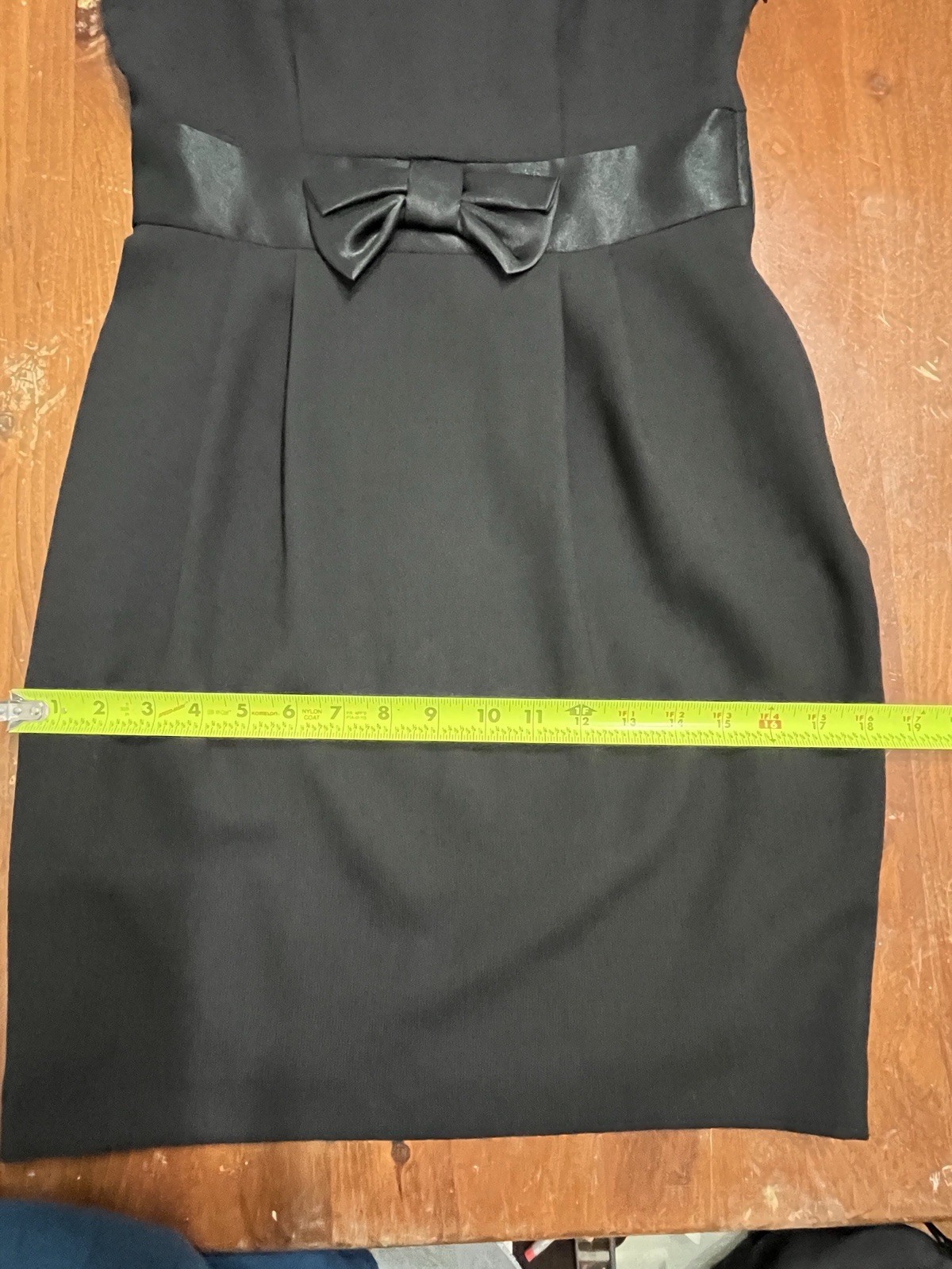 VTG Laura Ashley Black Dress Bow Front Satin Trim Audrey Hepburn 50s’ Sz 6