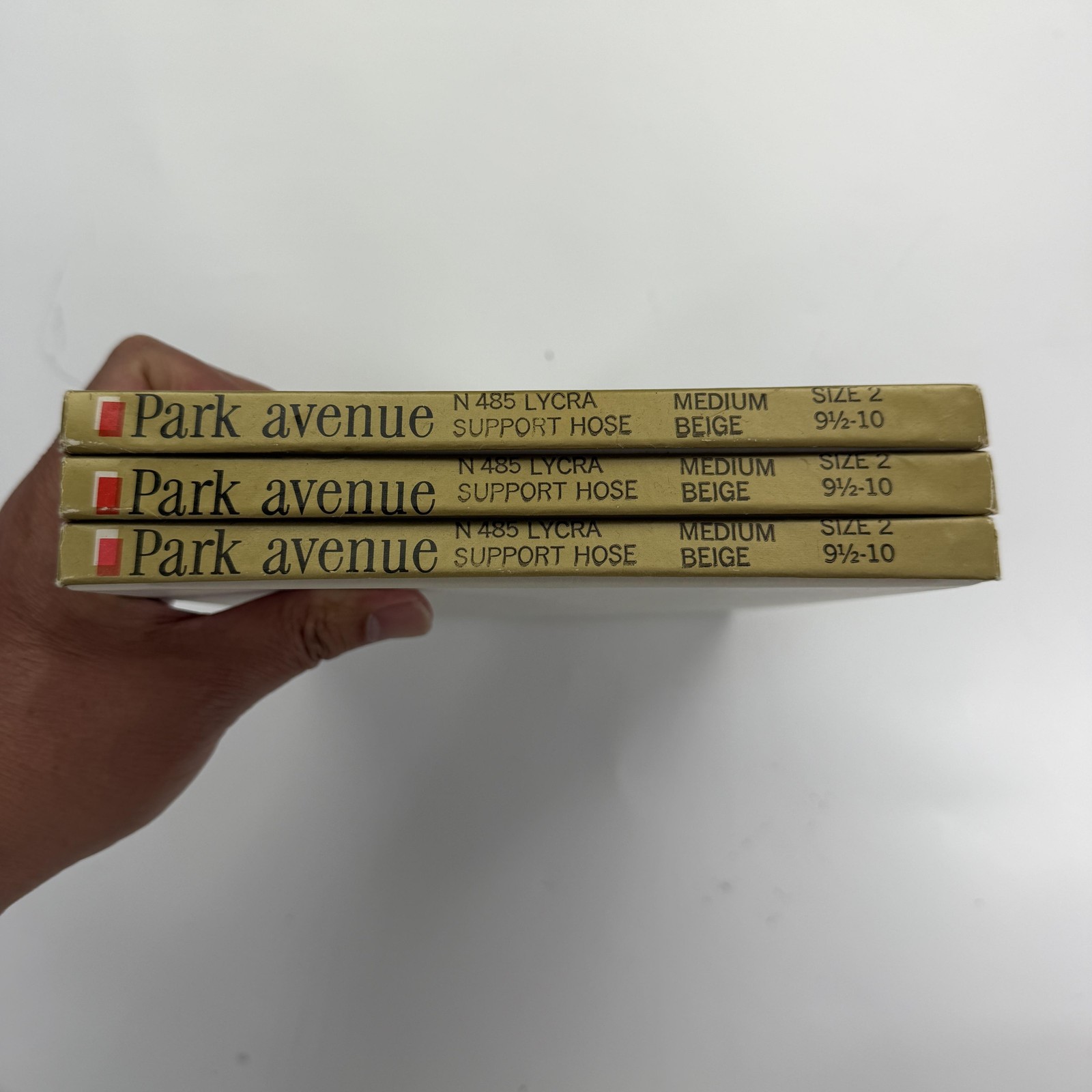 Vintage Park Avenue Support Hose Womens M Beige N485 Lycra Size 2 9.5-10 Lot x 3