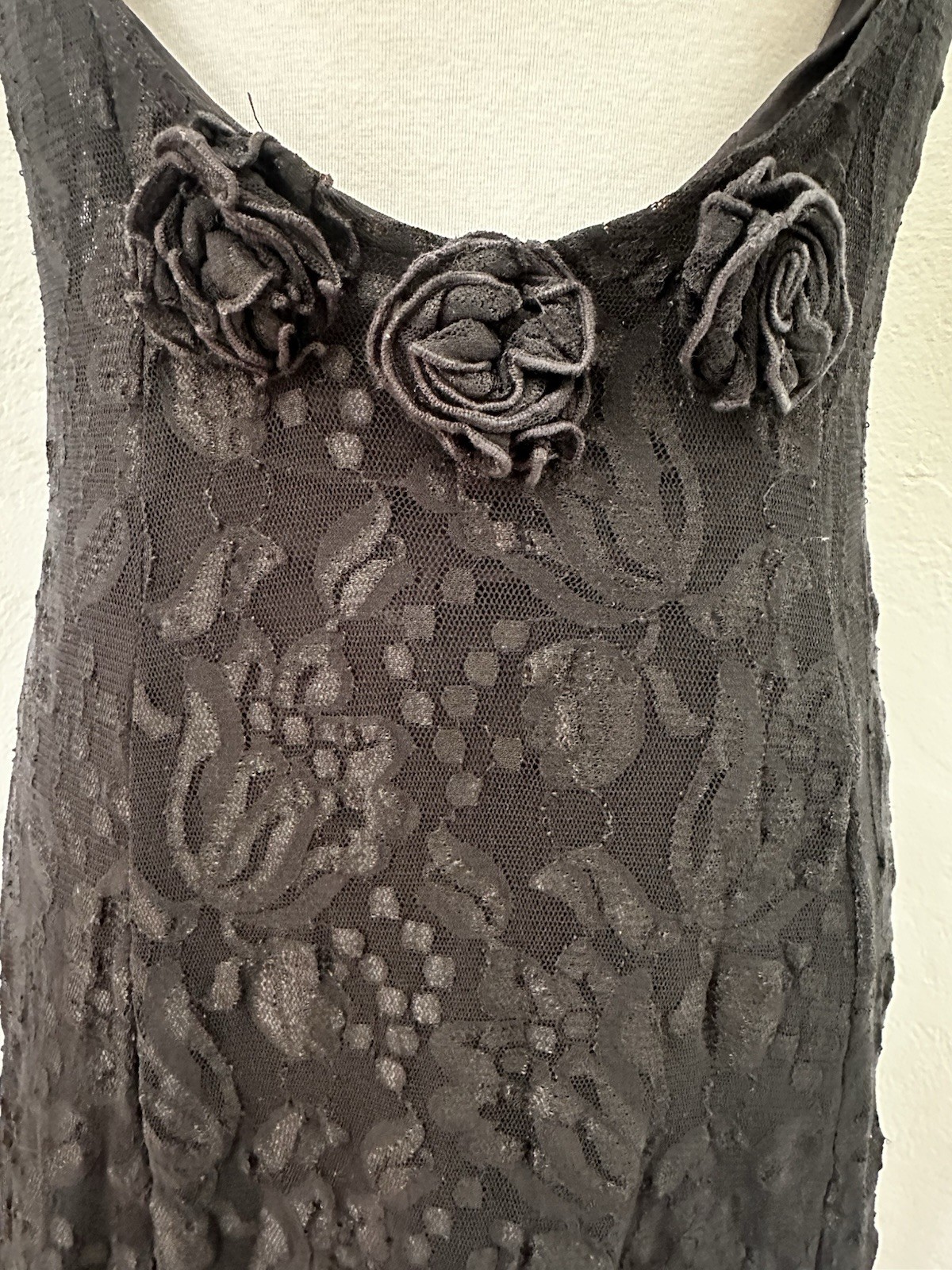 Vtg All That Jazz Black Dress Womens S Black Lace Midi Goth Witchcore Dark Fairy