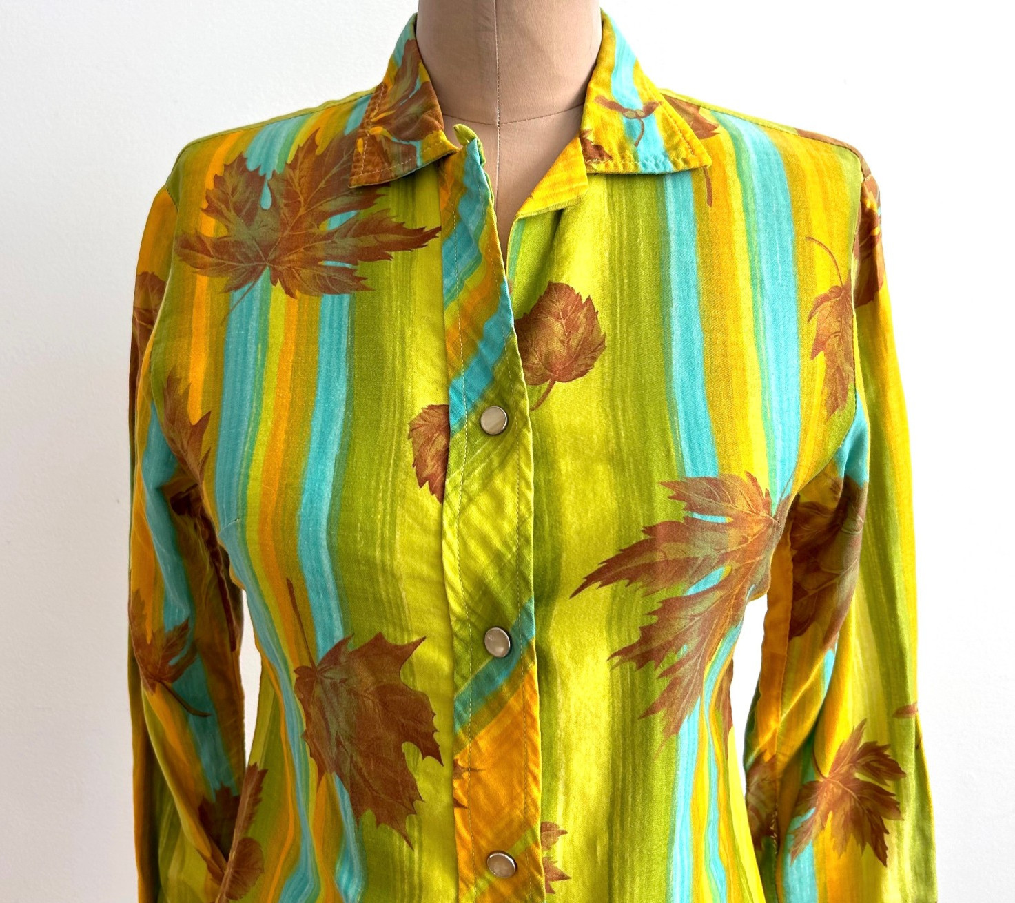 Mod Vintage 60s 70s H BAR C California Ranchwear Shirt sz XS 30 Pearl Snap