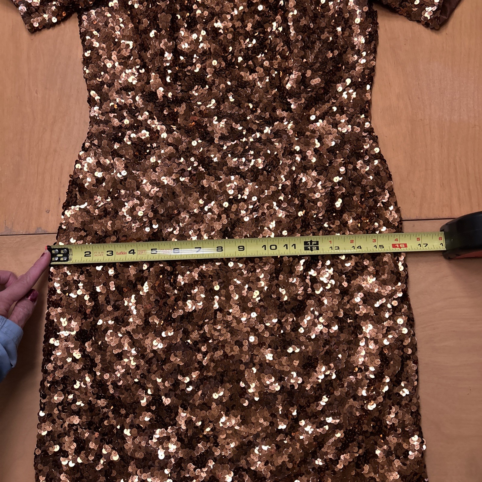 Vintage Modi for Neiman Marcus Sequined Mini Brown Dress Women’s Small