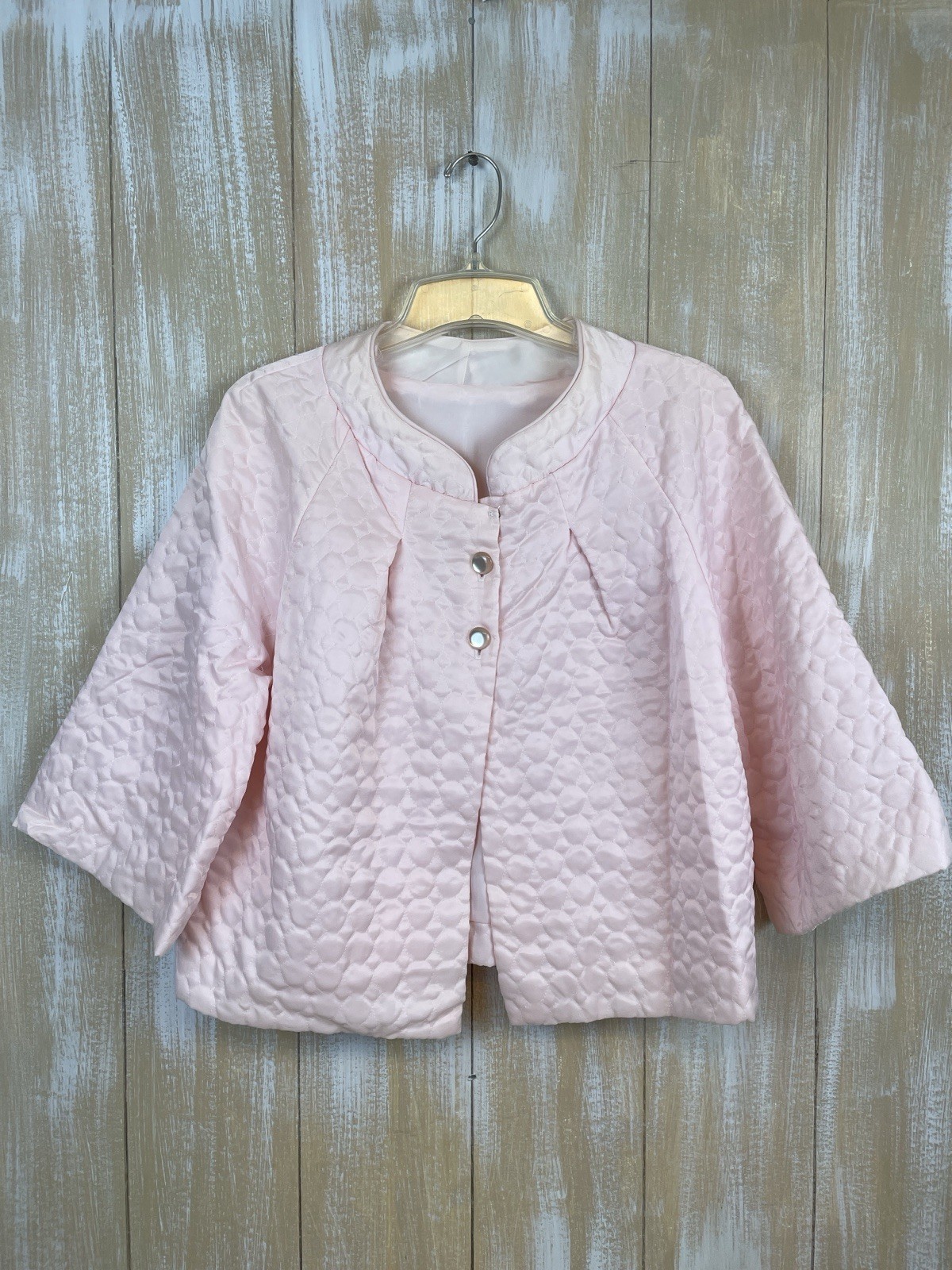 Vintage 1950s Quilted Baby Pink Bed Jacket