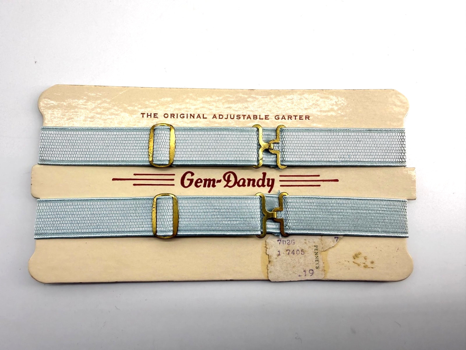 Vintage Gem Dandy Garters Blue Original Adjustable From Penneys 19 Cents
