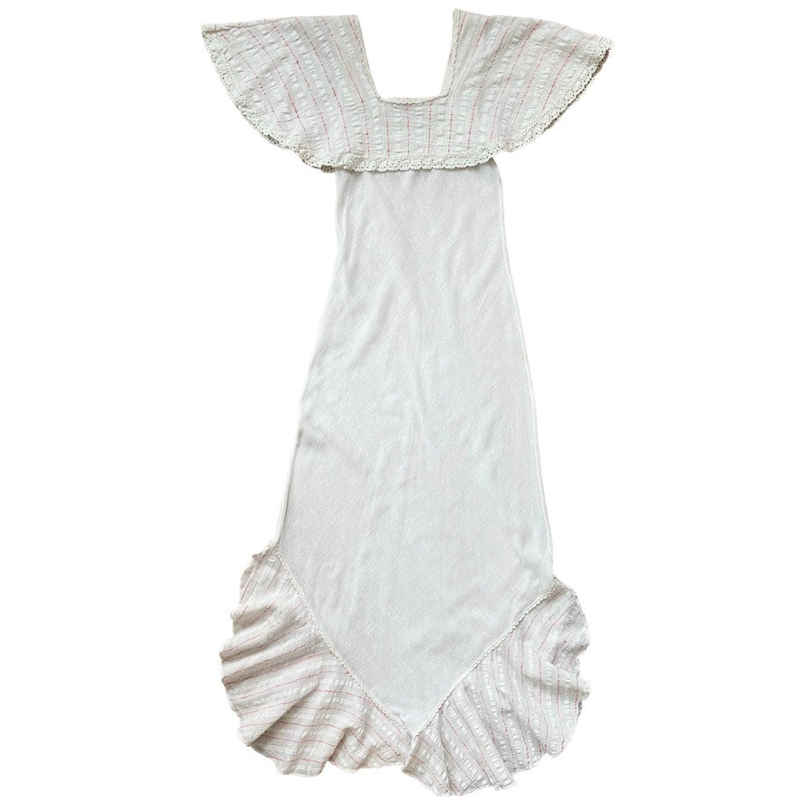 VINTAGE TRIVIA BY CHARM OF HOLLYWOOD RUFFLE BOHO PRAIRIE COUNTRY MAXI DRESS XS S