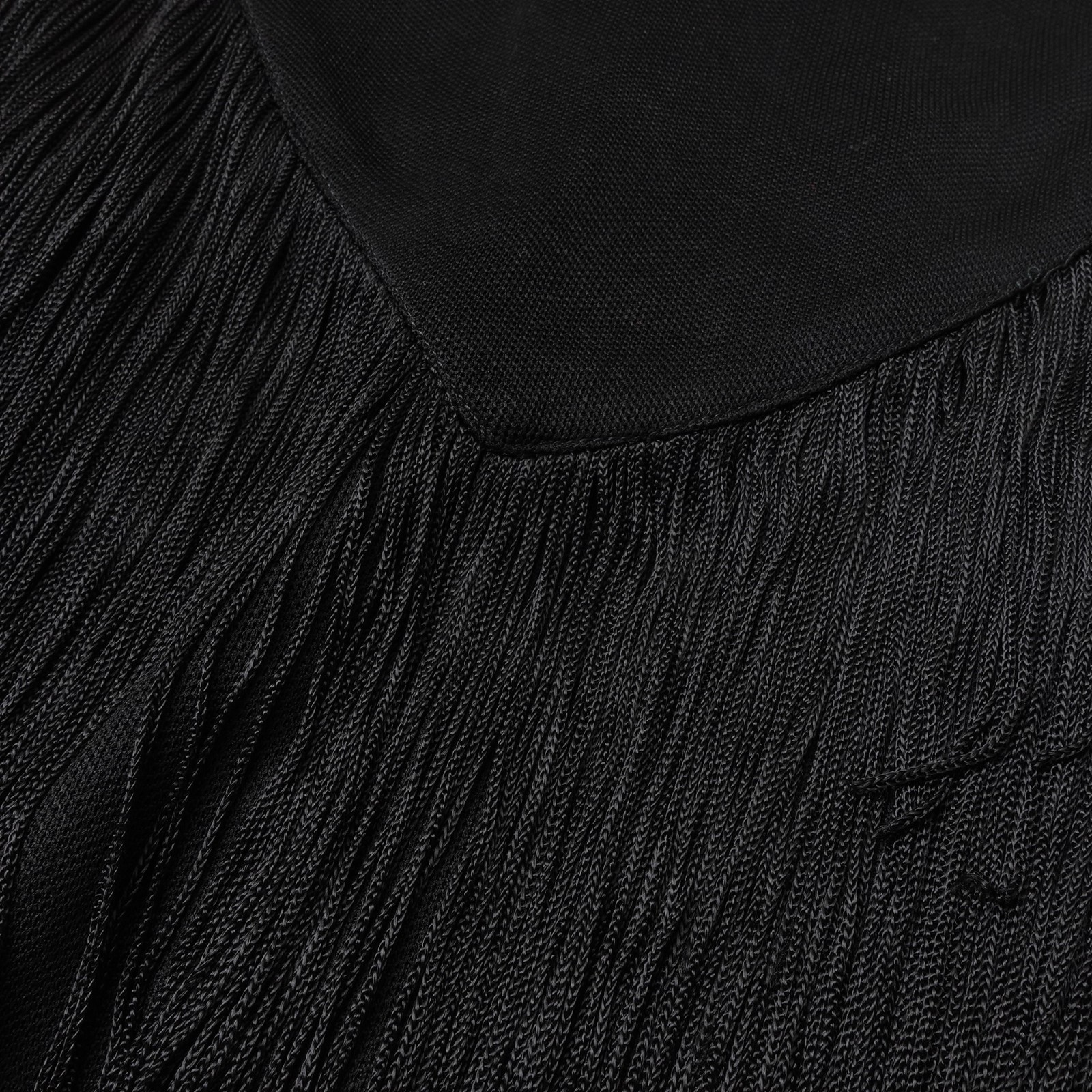 Vintage Elinor Gay Womens Fringe Black Tassle Blouse Shirt Art Deco Flapper Smal