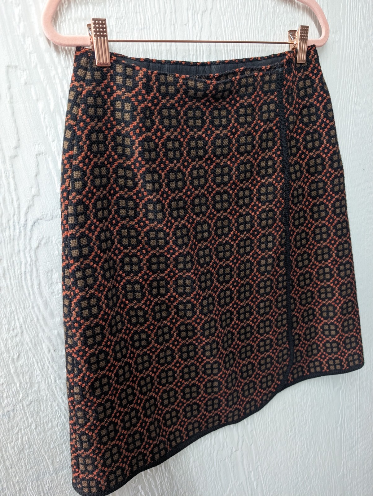 Vintage Welsh Woollens Dillad Dwyryd Cymru Patterned Wool Skirt Mod Medium