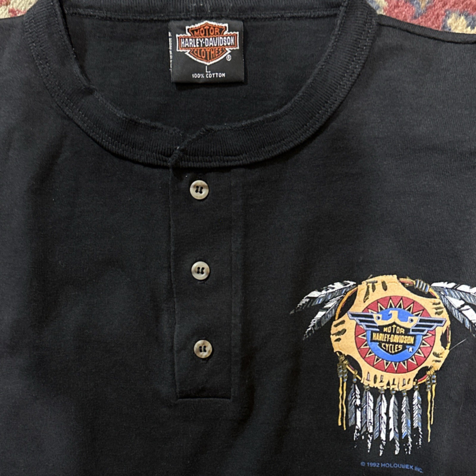 Harley-Davidson Vintage 1992 Women’s L McDermott’s Glens Falls NY Shirt 1/4