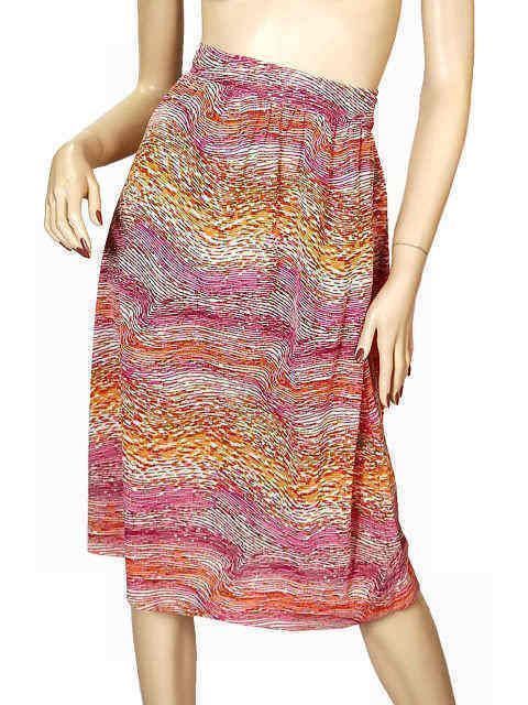 VTG 1970s J. Tiktiner for Bergdorf Goodman Monet Print Wrap Skirt Made in France