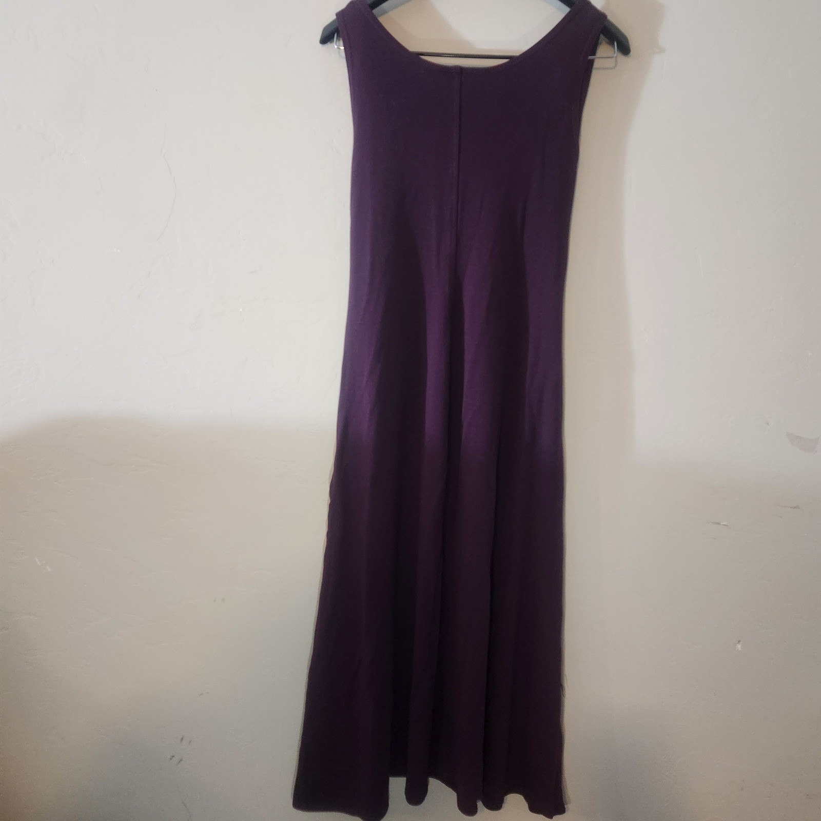Vintage Karen Alexander Purple Midi Dress Size M Empire Waist Front Tie A-Line