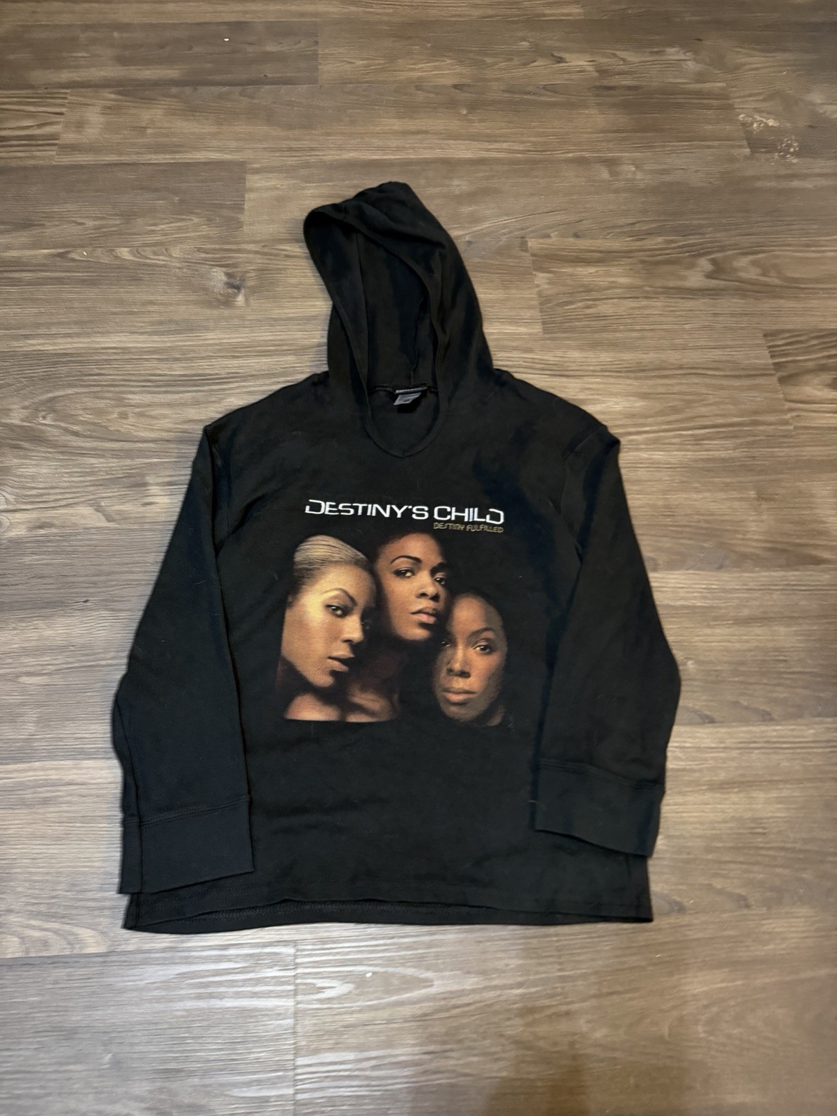 Vtg y2k Destiny’s Child Tee Beyonce’ Band 90s Concert Large USA Rap Hooded Shirt