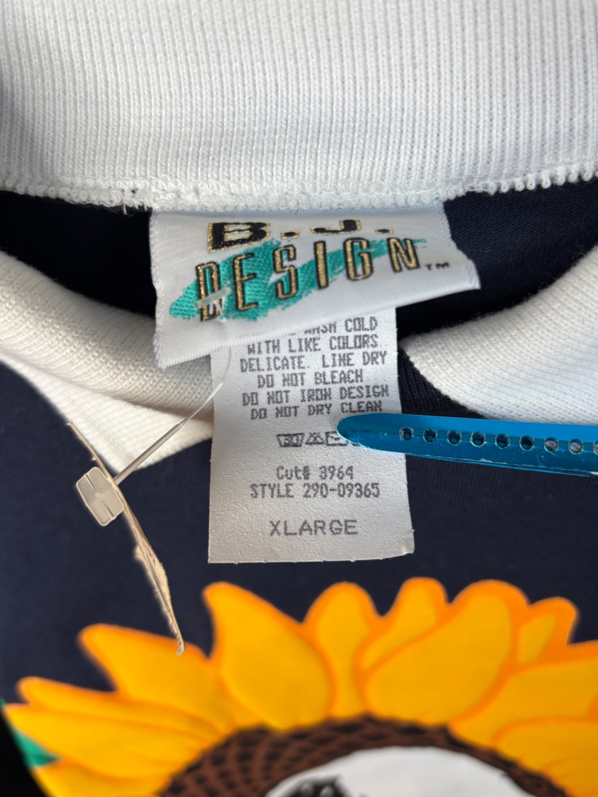 NOS VTG 90’S BJ DESIGN SNOOPY BEST GRANDMA SUNFLOWER COLLARED TEE SHIRT*L/XL