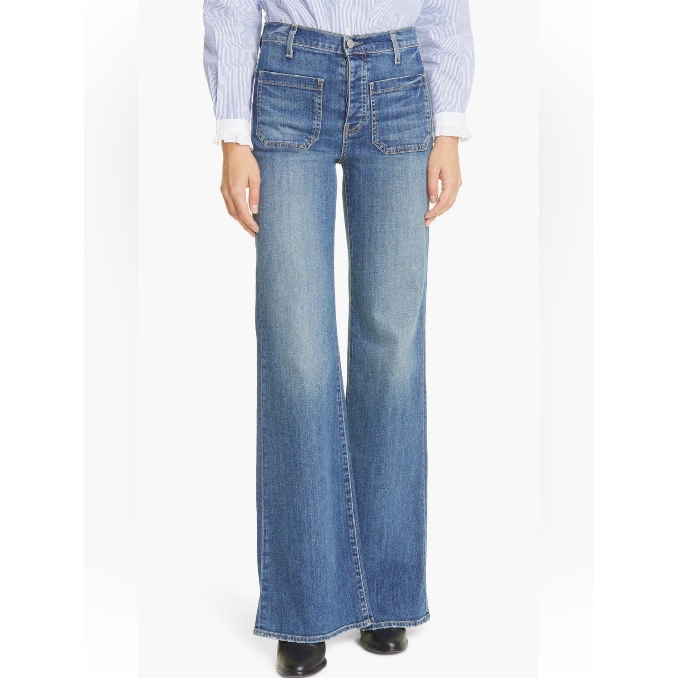 NWT Nili Lotan Florence Patch Pocket Jeans SZ 30 CLASSIC WASH