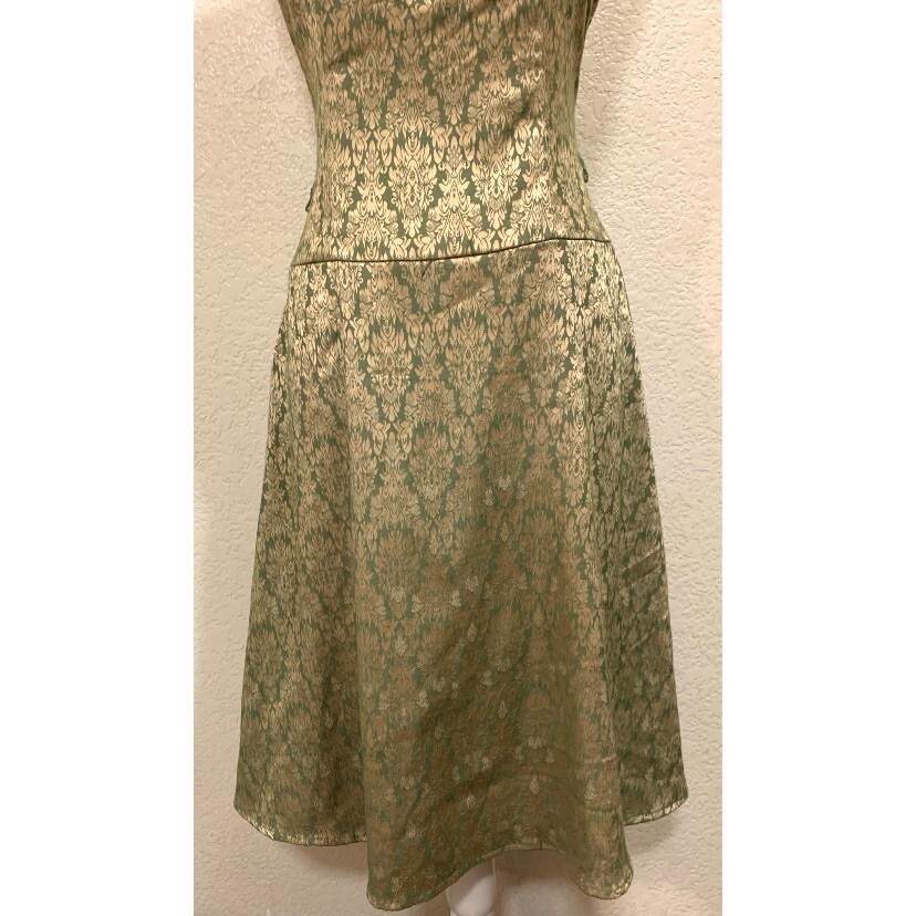Teeze Me Vintage Y2K Green Satin Strapless Dress Juniors 7