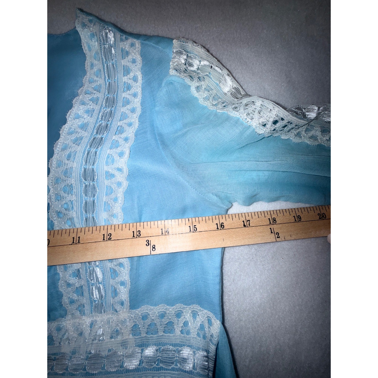 JCPenney Fashions Vintage Maxi Dress Women’s Size 9 Blue Lace Prairie Boho