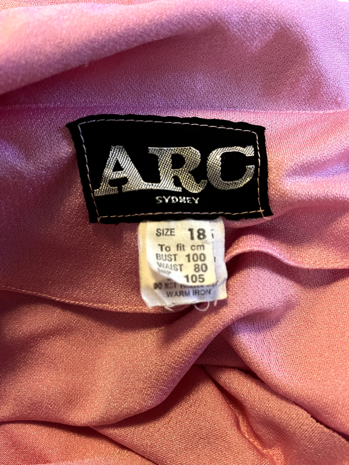 Vintage Australian ARC SYDNEY 1980s Pink Shirt Dress Pleated Coconut Ice AU 14