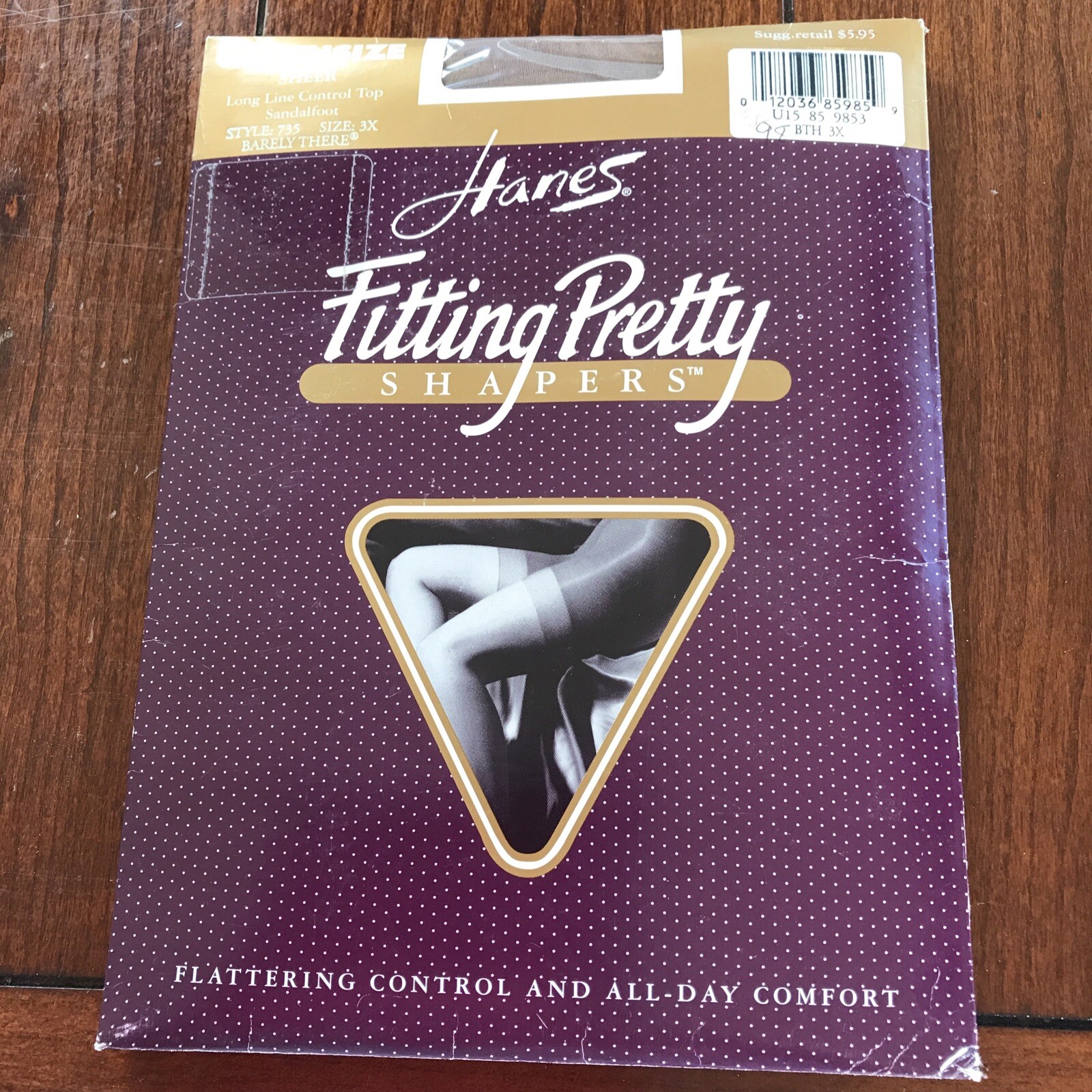 Hanes Pantyhose VINTAGE Queen 3X Sheer Barely There 735 Control Fitting Pretty
