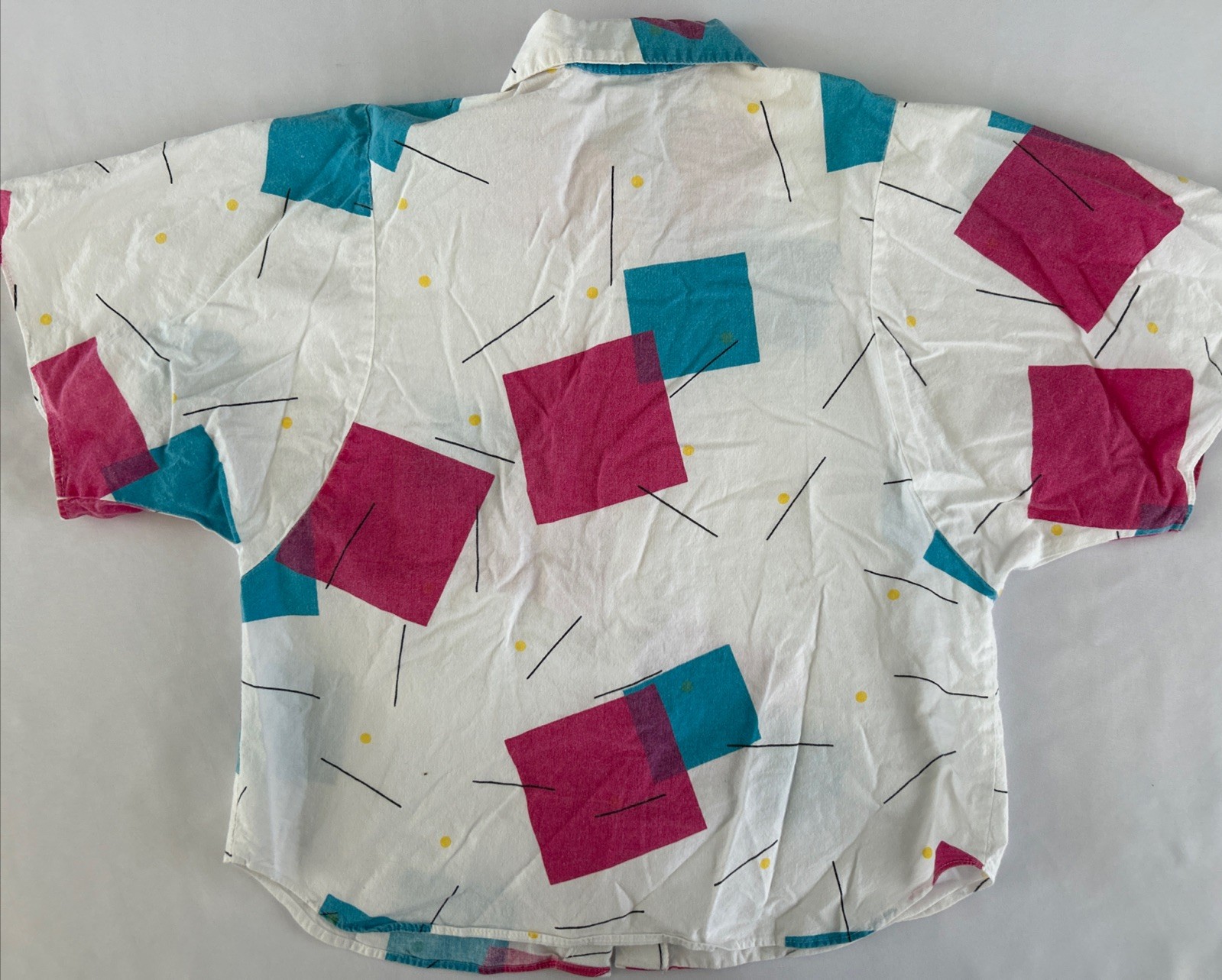 Vintage Adamia Sz Medium Women’s Abstract Geometric 80’s 90’s Button up Shirt
