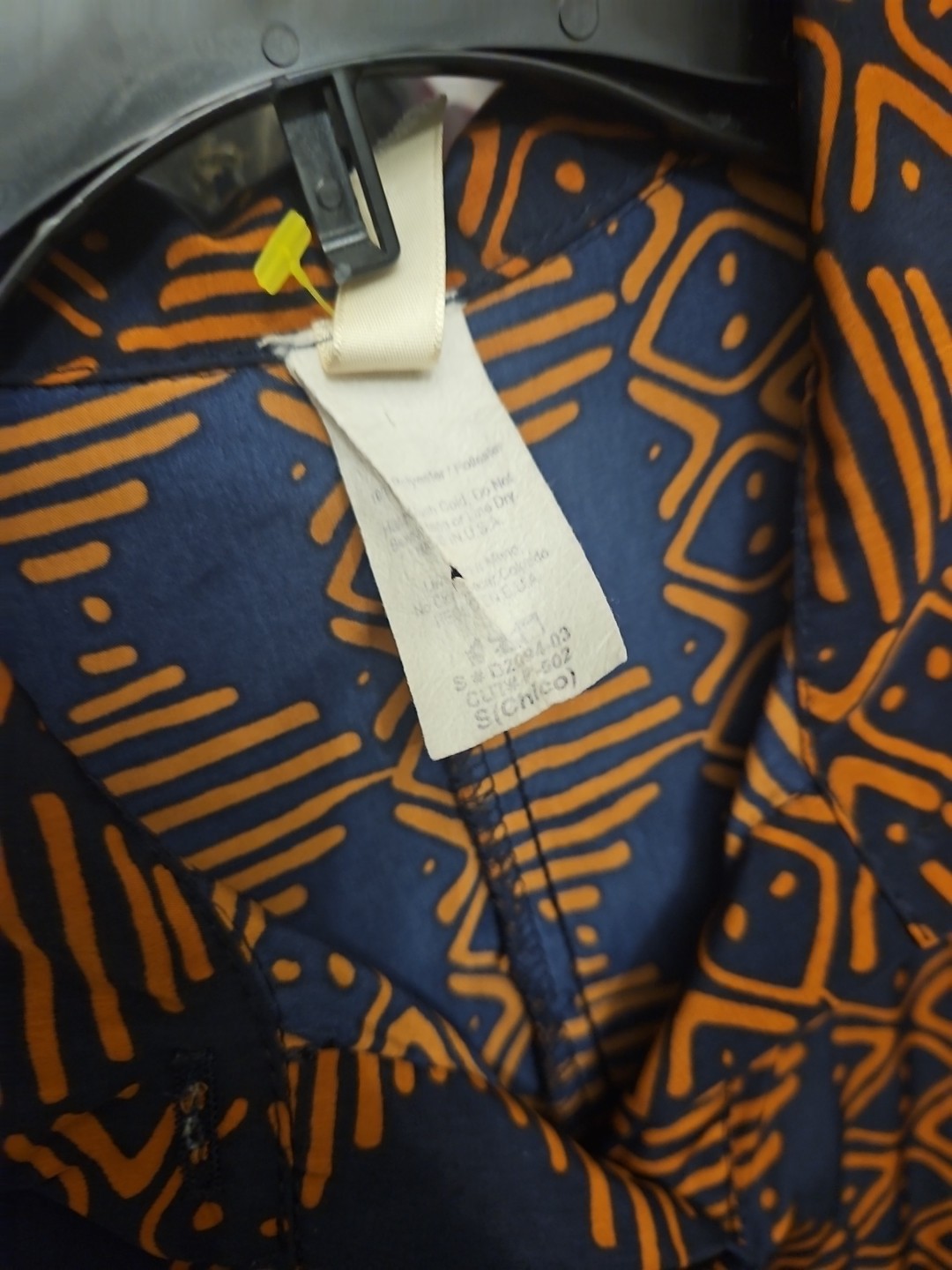 Vtg 70s 80s Midi Shirt Dress S Bown Navy Retro Geometric Print Secretary Office