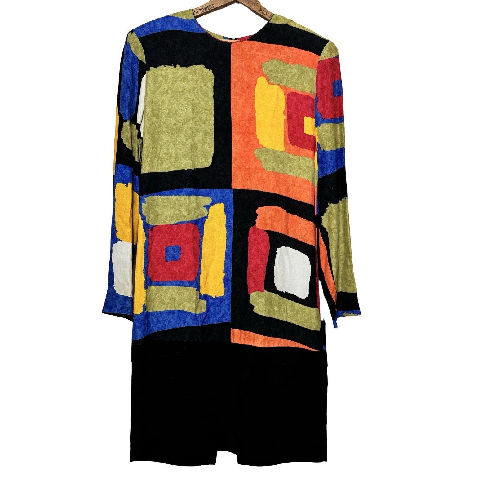 Vintage KC Spencer Shift Dress size 6 Geometric Mondrian Art to Wear Abstract