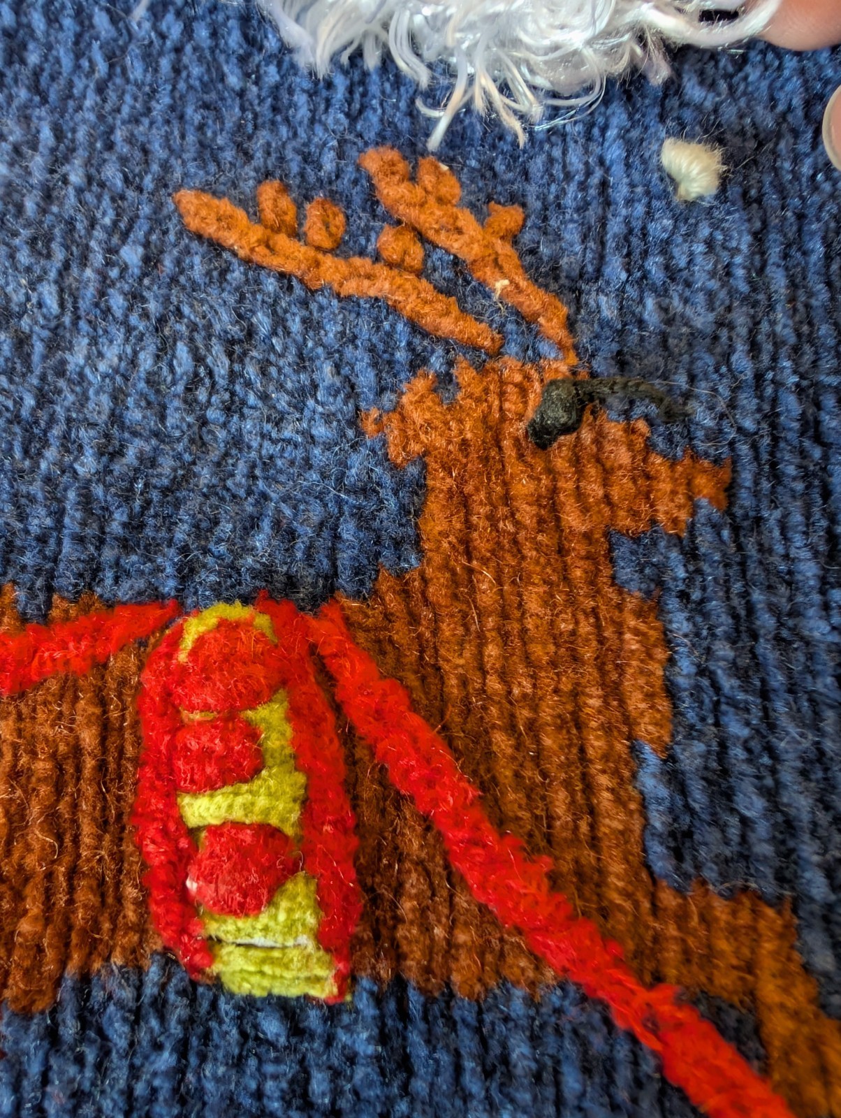 Vintage Bellepointe Blue Presents Ugly Santa Village Cardigan Medium