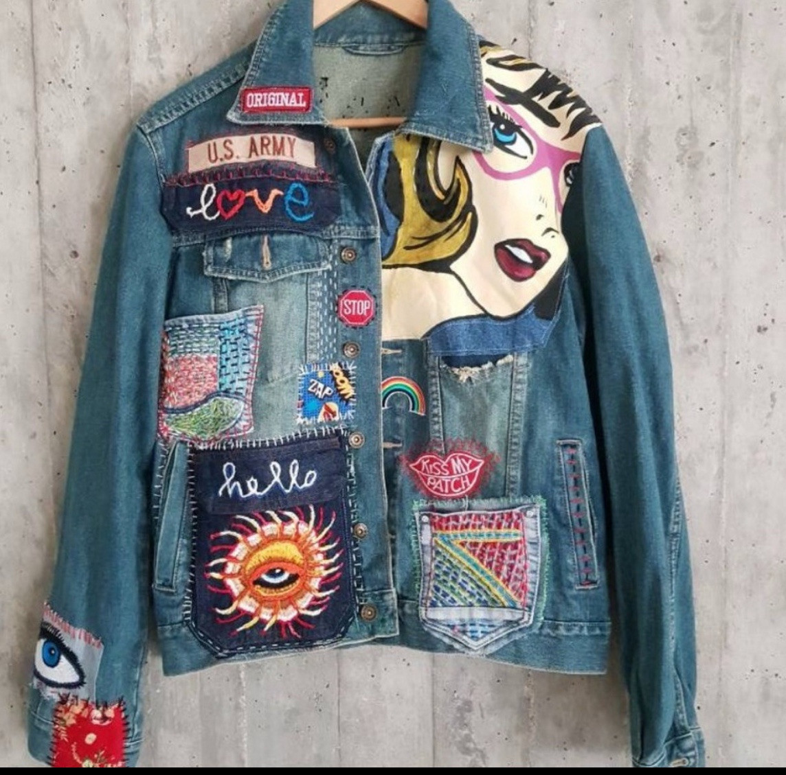 One Of A Kind – Hand Painted HANDMADE Vintage Denim 90’s Levis Lee Diesel