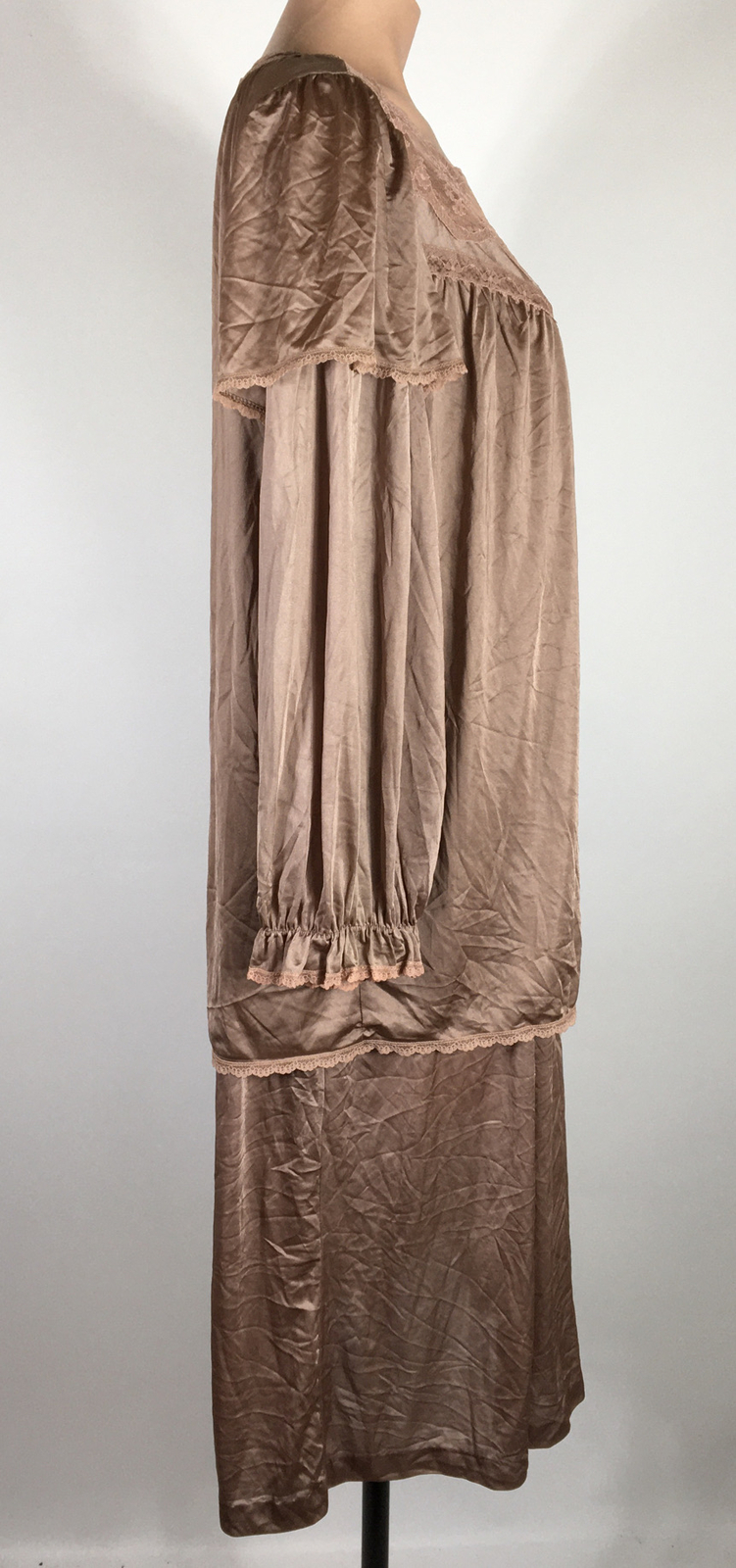 EXQUISITE VTG MISS ELAINE INTIME ERA CHIFFON Robe and Top Sz L ILGWU Union 2pc