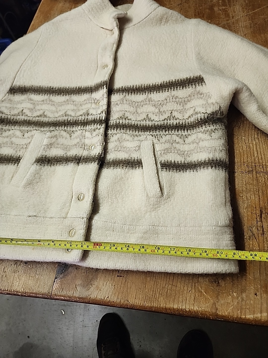 Vintage Canadian Sportswear Womens Mid Coat Sz 16 85%Wool Cream White Ivory
