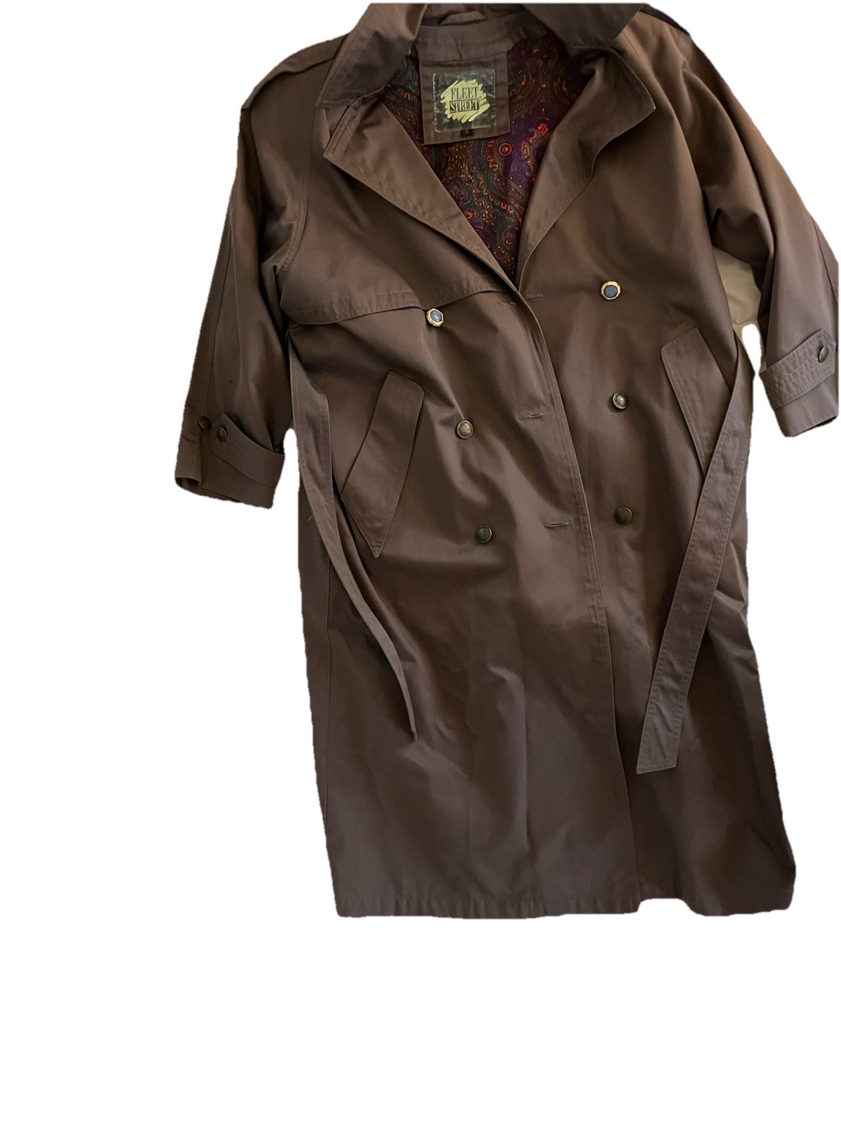 Fleet Street Brown Vintage 1990s Women’s Trench Size 8