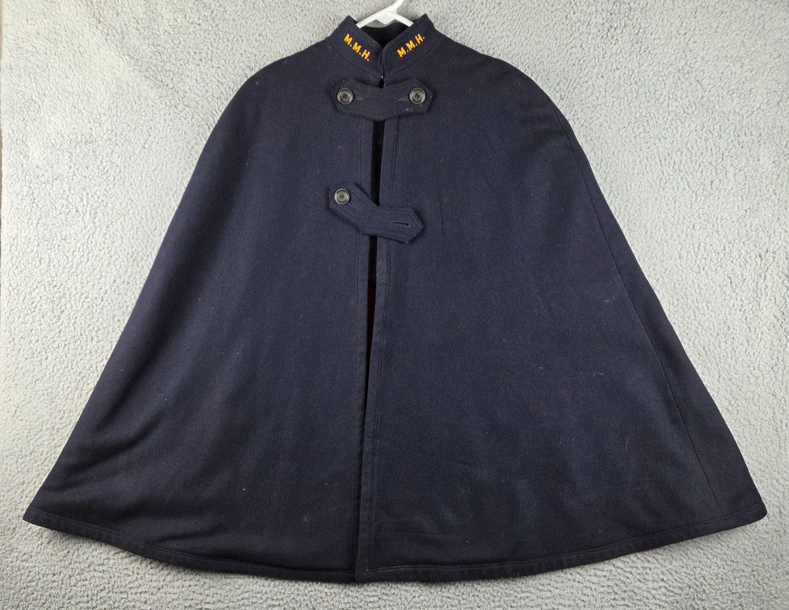 Vintage Mid-Century Altro Work Shops Nursing Cape – Navy & Red Wool