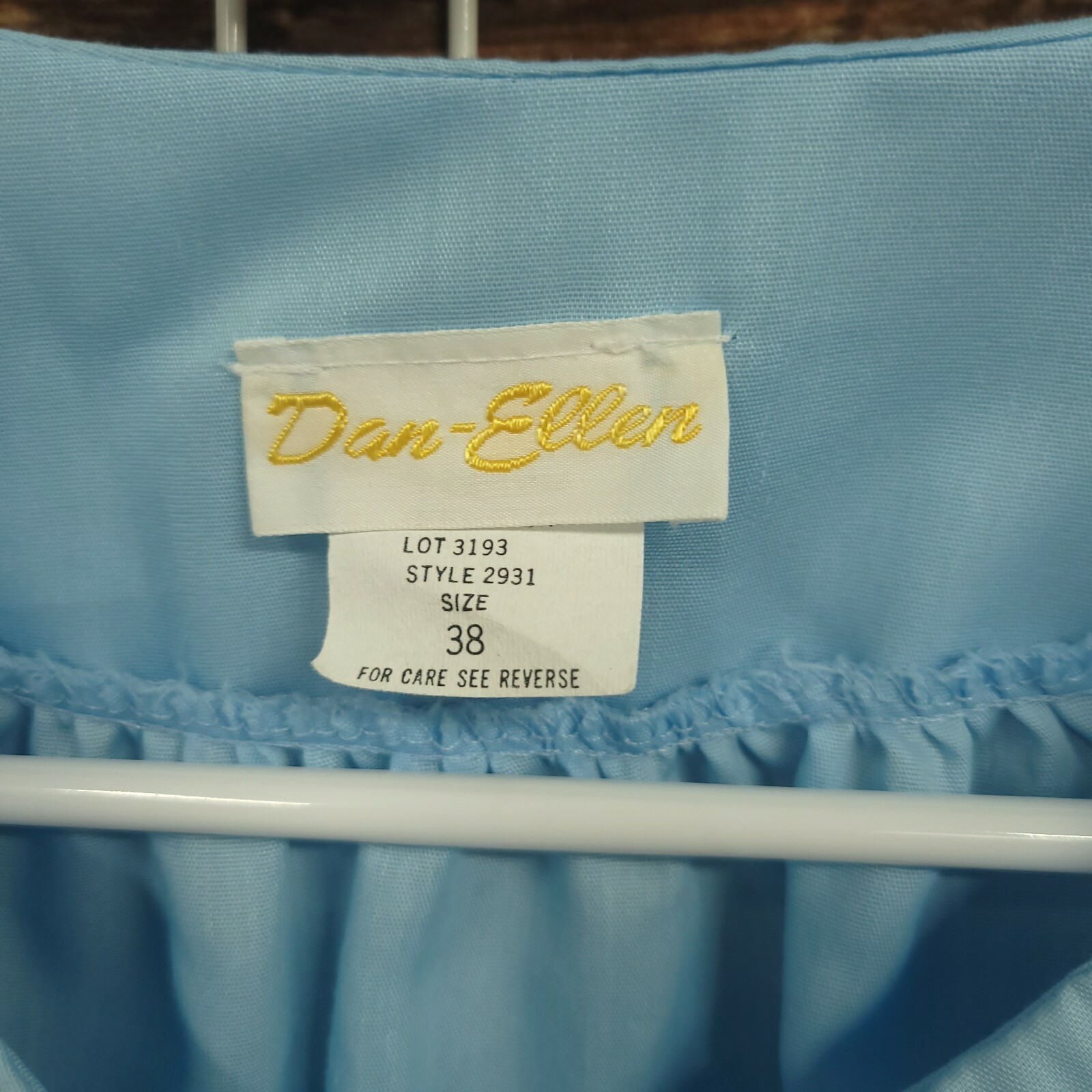 Vintage Dan-Ellen Women’s Size 38 Blue House Dress Snap Front Fits Extra Large