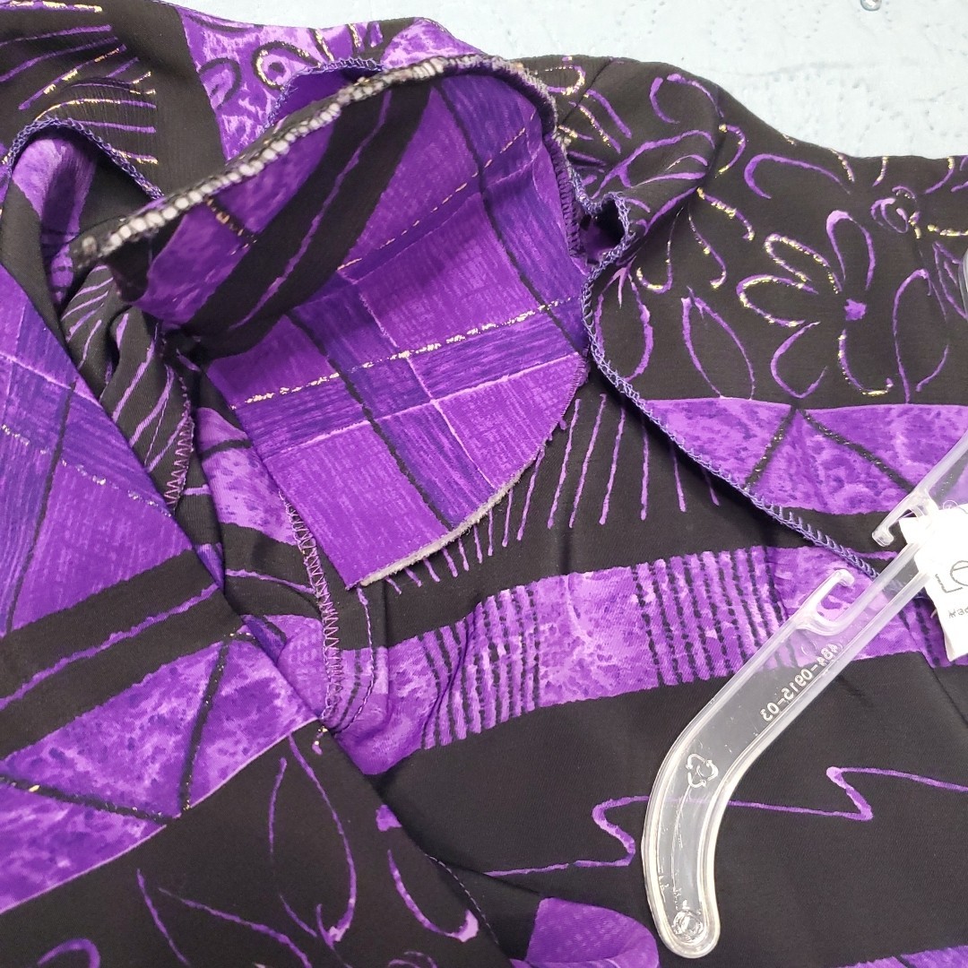 Vtg Leslie Belle Blazer Women’s Sz 16 100% Polyester Purple/Black Made In Canada