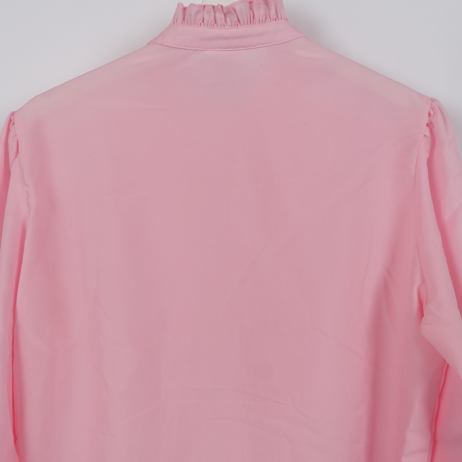 Vintage Donn Kenny Womens Large Ruffle Long Sleeve Button Modest Granny Pink