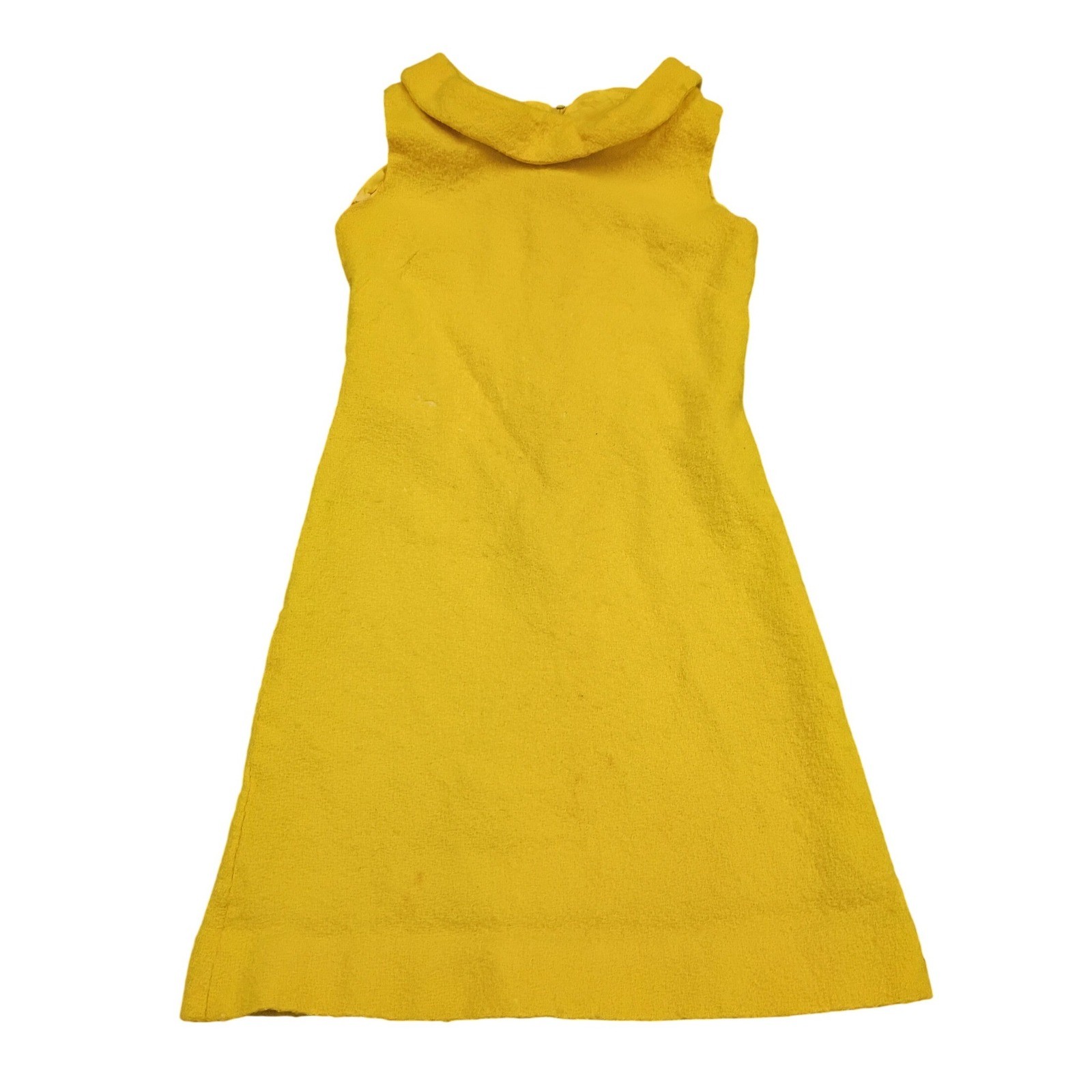 Byer California Shift Dress Womens XS/S Yellow Vintage 60s Mod Peter Pan Collar