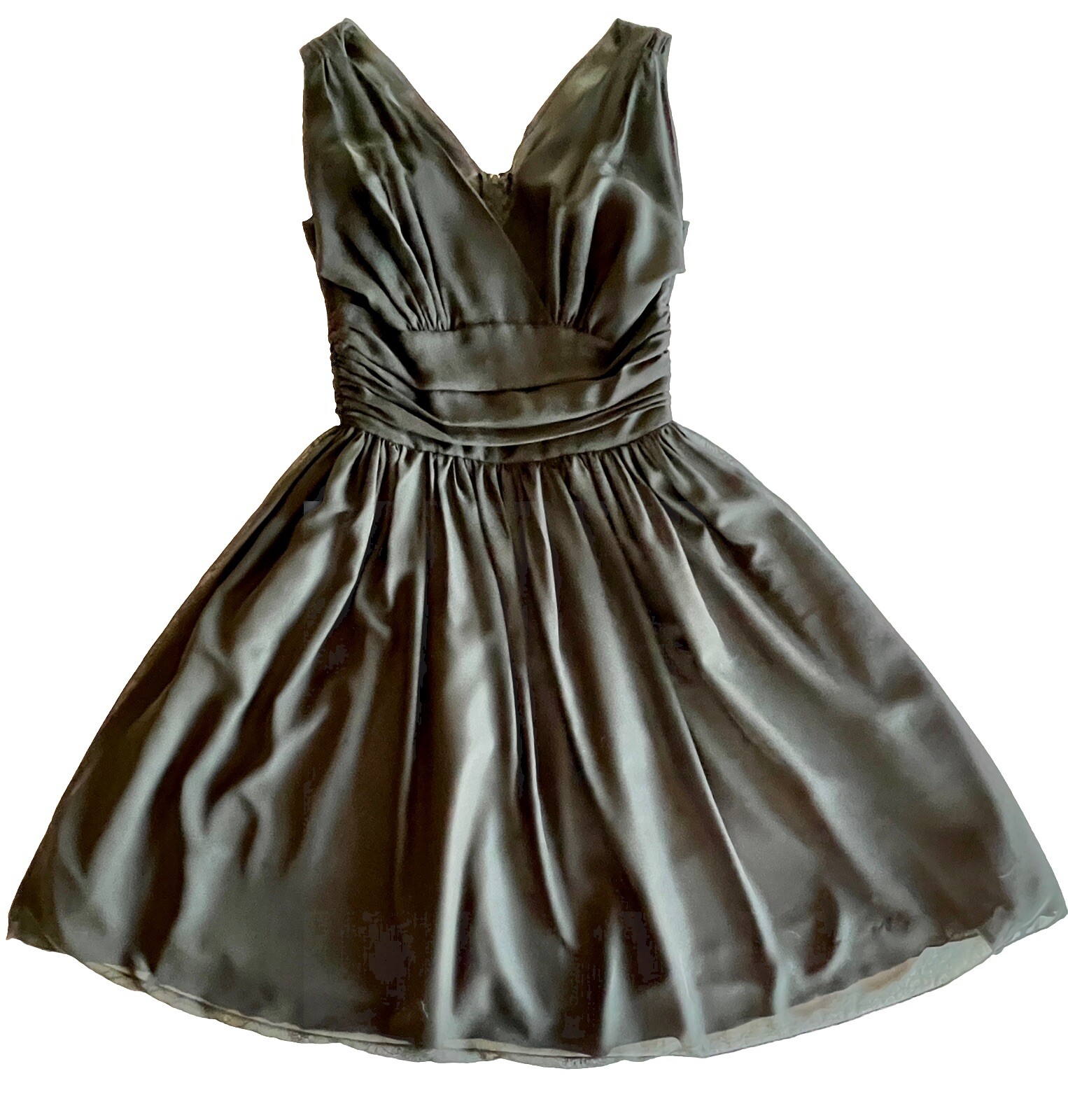 Vintage 80 50s Black Chiffon Party Dress Fit Flare NYE S 6 Letty Tennant brand