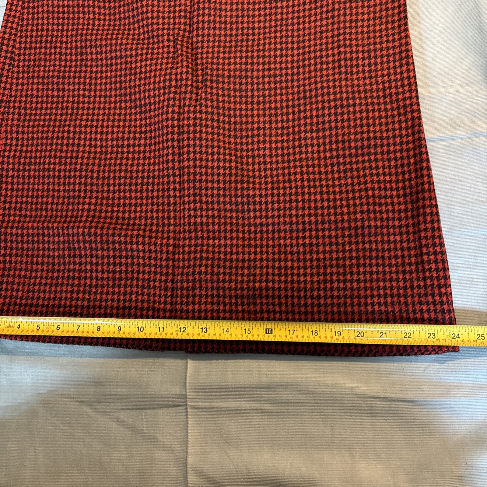 Vintage Brooks Brothers Red Houndstooth Wool Skirt