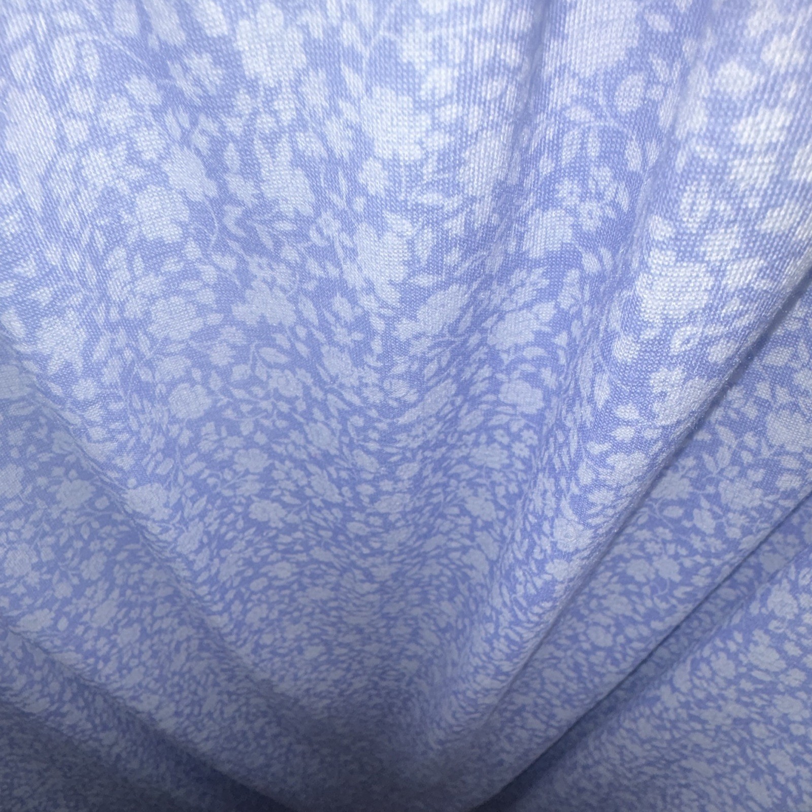 Lorraine Vintage Blue Floral Lace Trim Nightgown Size L 091590