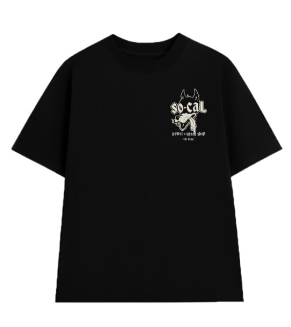 Men’s So-Cal Speed Shop Classic Wolf Logo Black Cotton T-Shirt