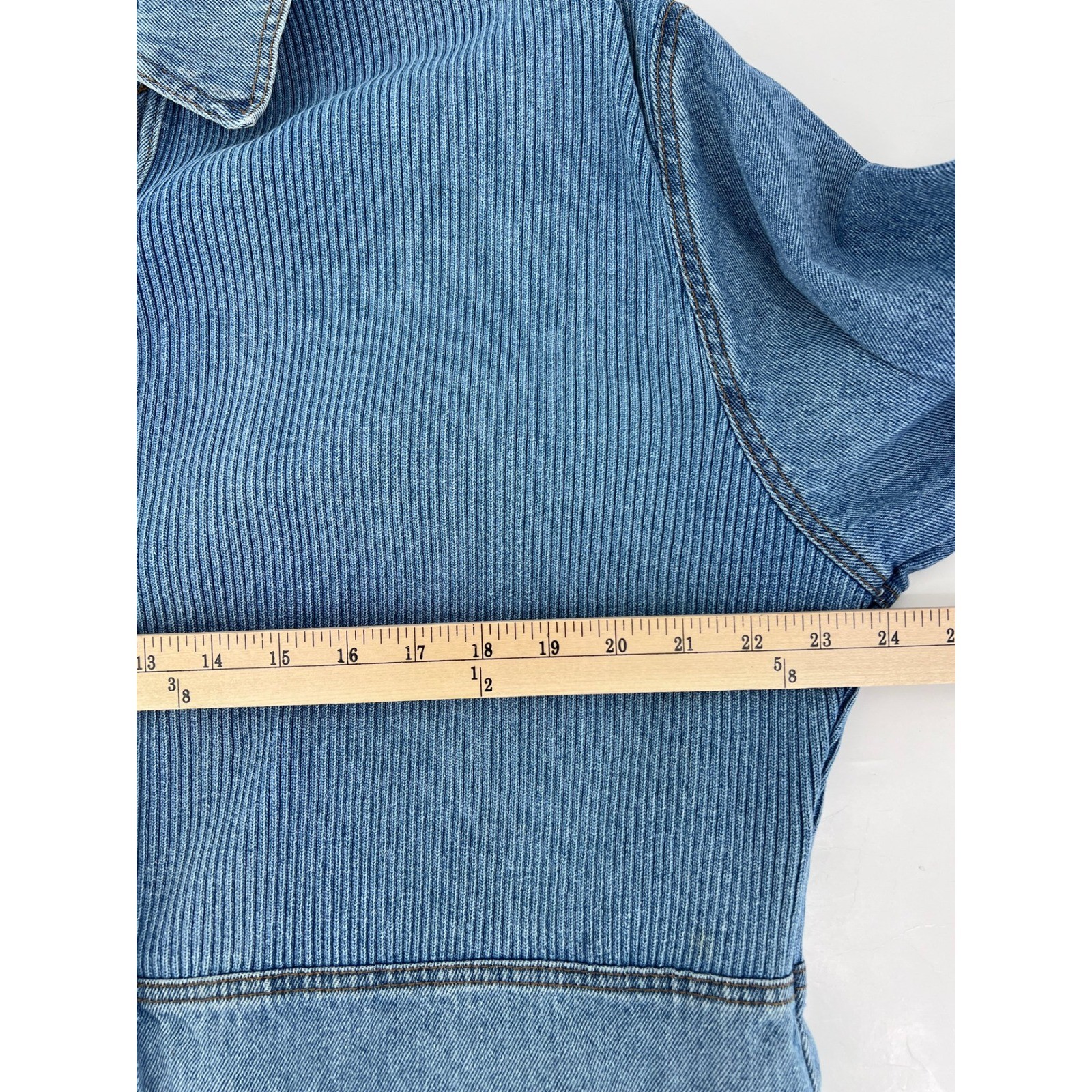 Vintage Denim Chore Jacket Coldwater Creek Womens Blue Ribbed Large