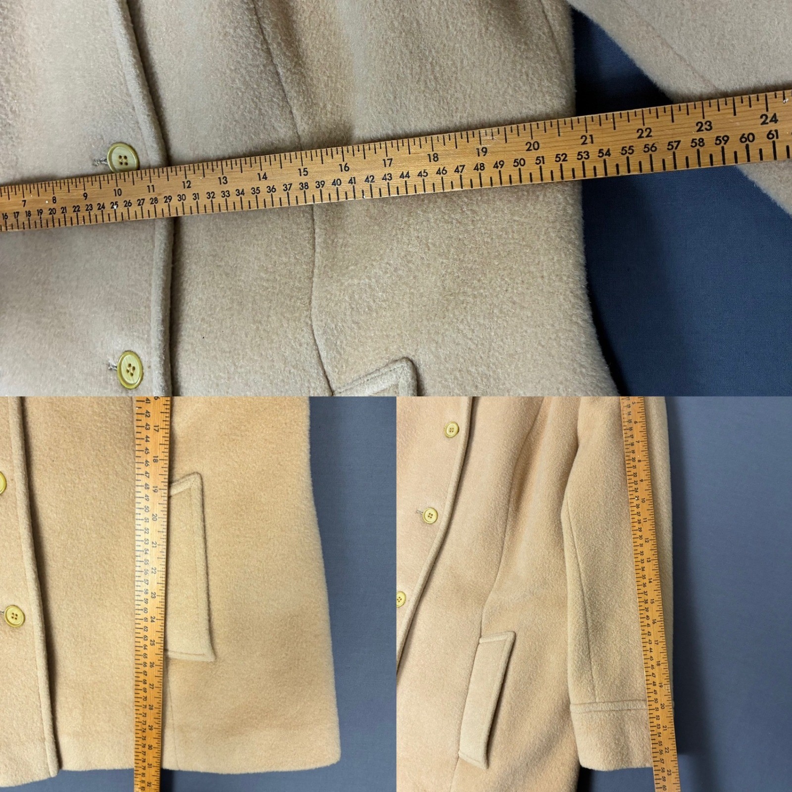 Vintage 70s Pendleton 100% Pure Wool Tan Car Coat Belted Waist Size Medium