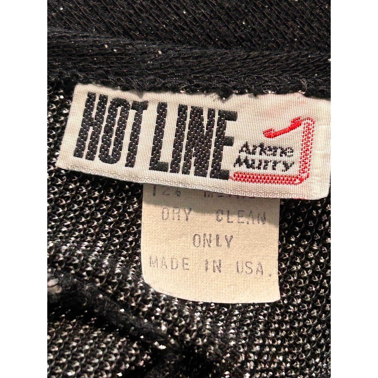 Vintage Hot Line Arlene Murry Black Silver Metallic Rose Knit Midi Dress 9/10