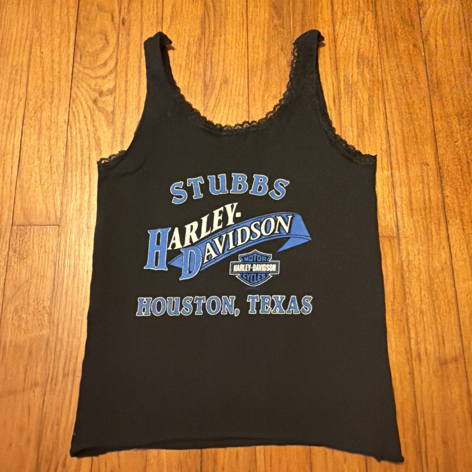 Vintage Harley Davidson 3D Emblem Tank Top 1990’s houston texas size sm women’s