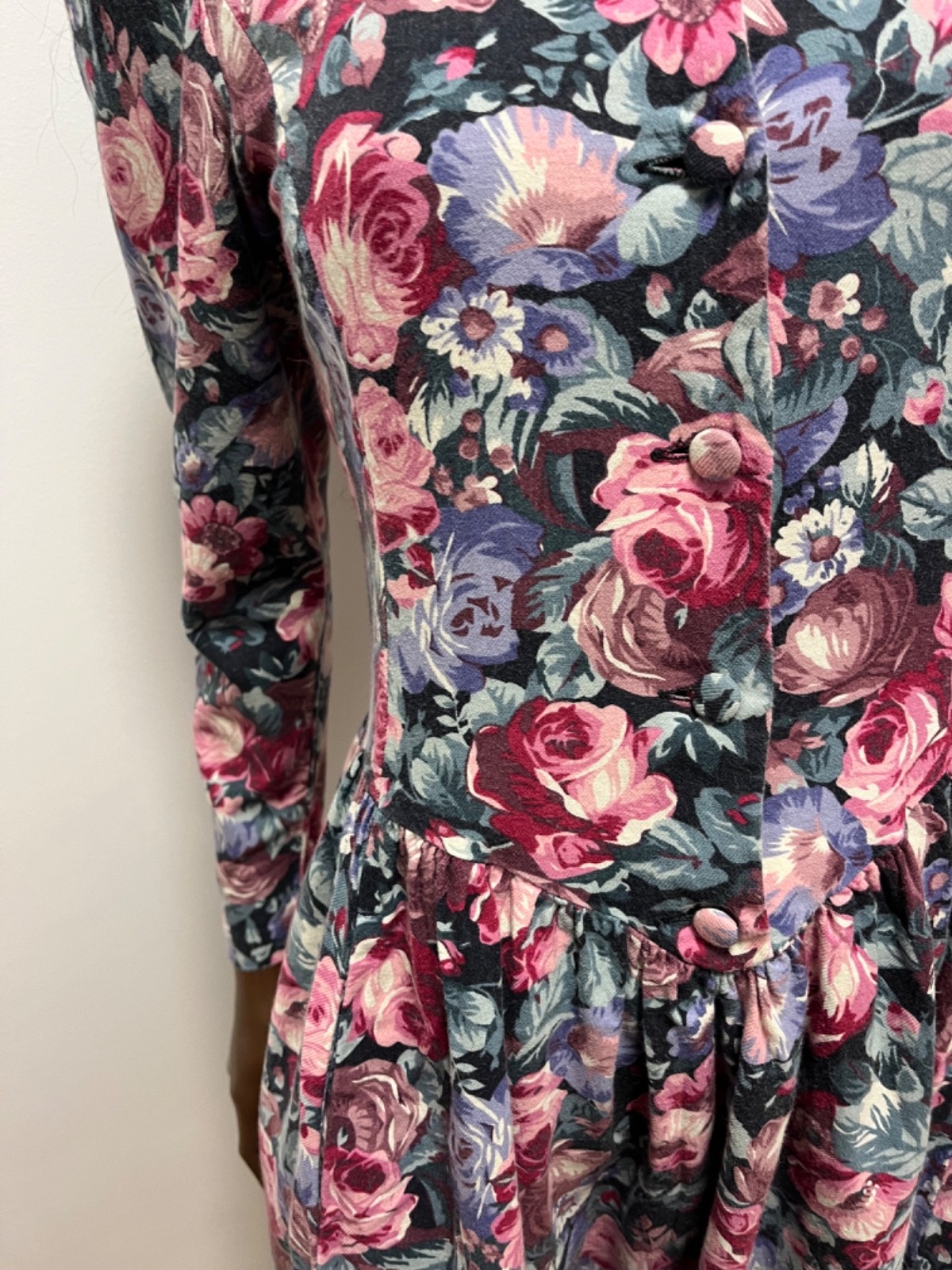 Vintage Laura Ashley Floral Prairie Dress UK 10 Cottagecore Midi Dress