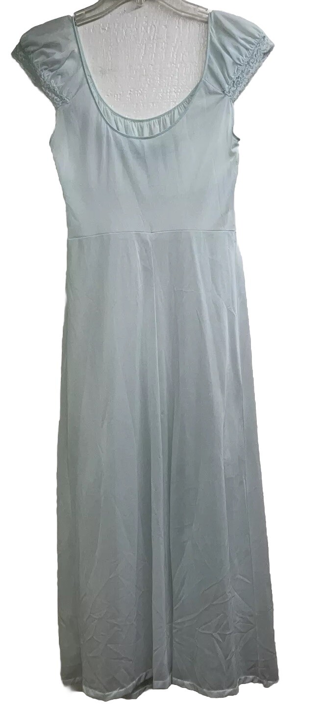 Carters Du Pon Nylon Vintage Pastel Blue Sz 9 Bust 33 Junior Girl Nightgown PO