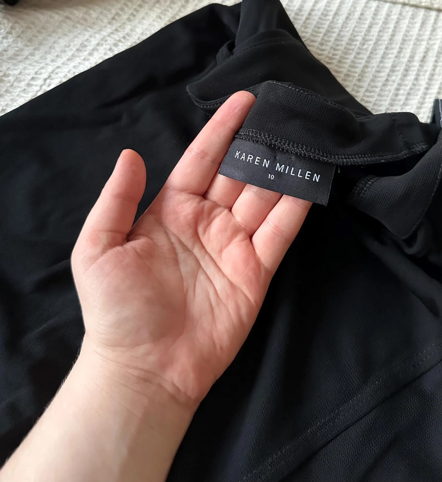 Vintage 90, 2000s, black maxi skirt with slit by Karen Millen