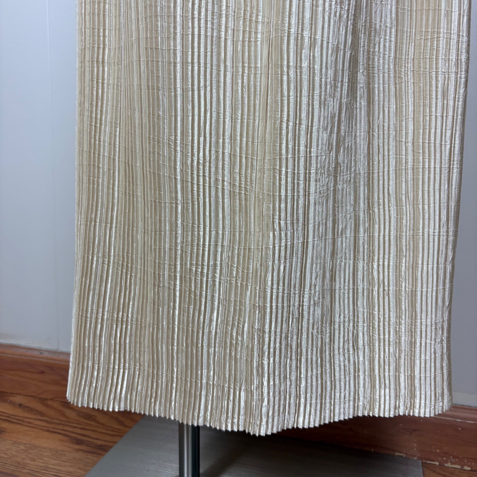 Jeanne Marc Pleated Maxi Pull On Skirt Size S (8-10) Gold Shimmer Plisse Vintage