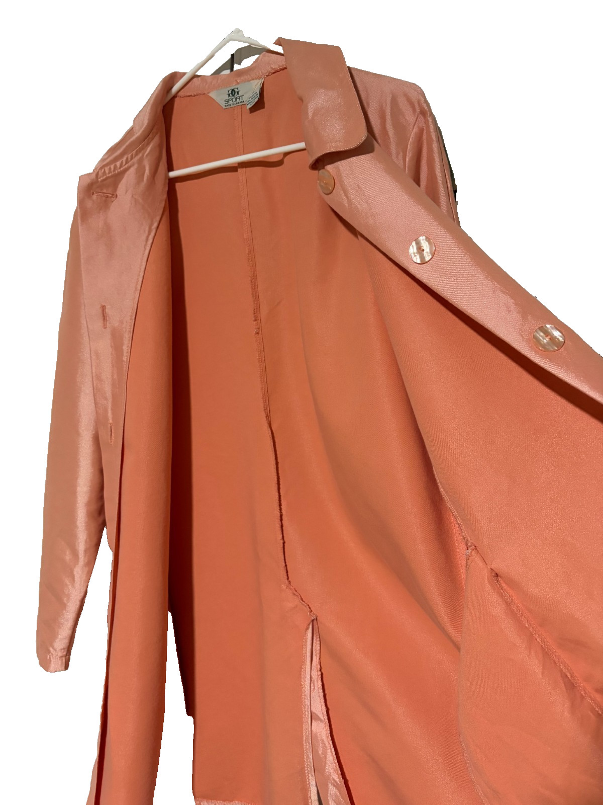 Vintage 1960s Mod Pink/Peach Satin Dress Coat by G.G. Sport Canada, Size M