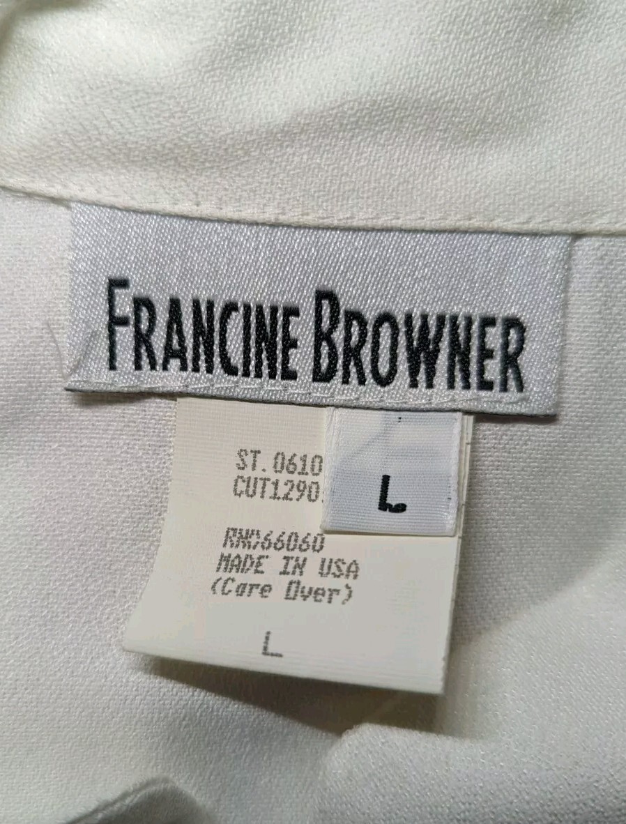 FRANCINE BROWNER Embroidered Red Pink Blue Purple FLORAL Vest Top Women’s LARGE