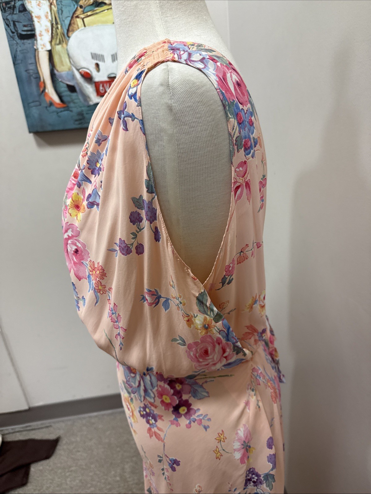 1940s Floral Bias Cut Nightgown