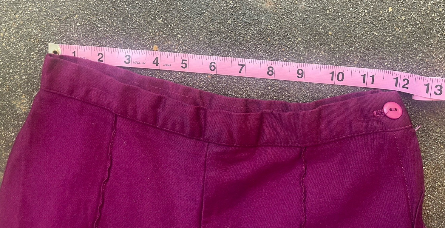 Vintage America XS Purple Plum Stirrup Pants Zipper Button Closure